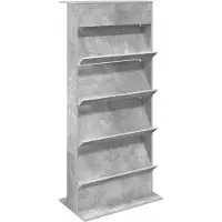 vidaXL Tijdschriftenrek Beton Grijs 70 x 41 x 156 cm Bewerkt hout