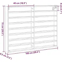 vidaXL Display Kast Muurmontage Oudhout 100 x 8,5 x 75 cm Bewerkt hout