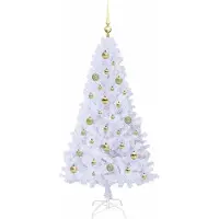 vidaXL Kunstkerstboom Wit 150 cm PVC en Staal