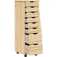 vidaXL Rolling Kabinet met Laden MOSS Heldere vernis 34 x 39 x 103 cm