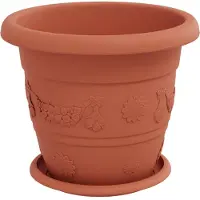 vidaXL Plantenpotten 24 st Baksteenrood Ø 26 x 21.5 cm Kunststof