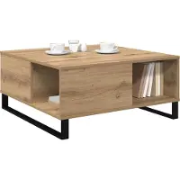 vidaXL Salontafel Artisan Eiken 80 x 80 x 36,5 cm Bewerkt hout
