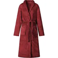 vidaXL Badjas zonder Kap Bordeaux Rood l Flanel