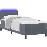 vidaXL LED Box Spring Bed Donkergrijs 80 x 200 cm Fluweel
