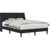 vidaXL Bedframe met hoofdeinde, zwart, 140 x 190 cm, fluweel