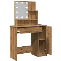 vidaXL Kaptafel met LED-verlichting 86,5x35x136 cm artisanaal eiken