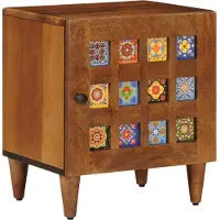 vidaXL Nachtkastje Bruin 40 x 33 x 46 cm Massief Mango Hout