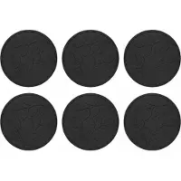 vidaXL Stapsteen 6 pcs Zwart Ø 44 x 2 cm Rubber