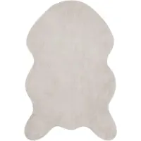 vidaXL Antislip vloerkleed van imitatie konijnenbont OLITE Beige