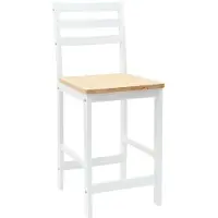 vidaXL Eetstoelen 2 st Massief Rubberhout Wit 40 x 47,5 x 99,5 cm