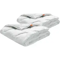Sleepling set van 2 Basic 100 all-season dekbed 135 x 200 cm | medium transition dekbed | Made in EU | Ökotex 100 | wasbaar op 60 graden | warmteklasse garantie | 100% fijne microvezel | wit