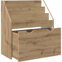 vidaXL Kinderkastje, ambachtelijk eikenfineer, 60 x 29,5 x 69 cm, houtvezel