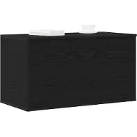 vidaXL Opslagdoos Zwart Eiken 84 x 42 x 46 cm Bewerkt hout