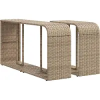 vidaXL Opbergschappen 2 st poly rattan grijs