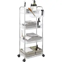 vidaXL Opbergtrolley 4-laags 37x28x95 cm acryl transparant