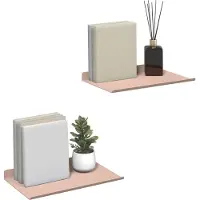 vidaXL Zwevende plank Muurmontage 2 st Roze 30 x 18 x 2,5 cm Staal