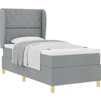 vidaXL Boxspring bed met hoofdeinde Lichtgrijs 200 x 100 cm Stof