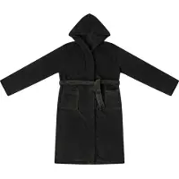 vidaXL Badjas Hoodie Zwart L Flanel