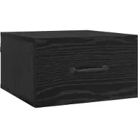 vidaXL Nachtkastje Zwart Eiken 35 x 35 x 20 cm Bewerkt hout