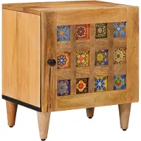 vidaXL Nachtkastje Naturel 40 x 33,5 x 46 cm Massief Mango Hout