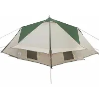 vidaXL Teepee Tent voor 4 Personen 4-persoons Groen en Grijs