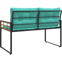 vidaXL Houten Laagbank 114 x 55 x 77 cm Turquoise Rechthoekig