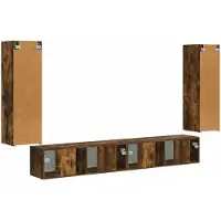 vidaXL Tv Wandkast Set 4 st Rook Eiken Bewerkt hout