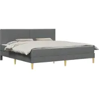 vidaXL Bedframe met matras Donkergrijs 180 x 200 cm Stof