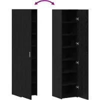 vidaXL Hoge kast, zwart, eikenlook, 40 x 42,5 x 185 cm
