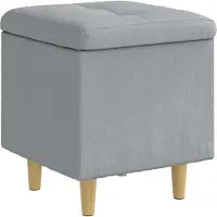 vidaXL Ottoman met opslag Lichtgrijs 40 x 40 x 45 cm Stof