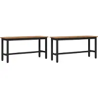 vidaXL Eetbank 100 x 32,5 x 48,5 cm 2 st Engineered hout en staal