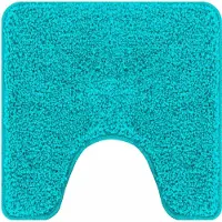vidaXL Antislip Badmat met Toilet Uitsnede Turquoise 50 x 50 cm PP