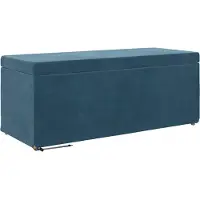vidaXL Kruk Blauw 101 x 41 x 40 cm Velvet en Geengineerd Hout