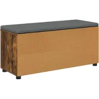 vidaXL Hallenbank met kussen met plank Gerookte Eik 100 x 38 x 46 cm