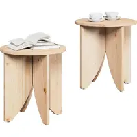 vidaXL Salontafel 2 pcs Naturel