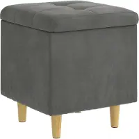 vidaXL Opslagottoman met kussen Donkergrijs 40 x 40 x 45 cm Fluweel