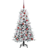 vidaXL Kunstmatige Hinged Kerstboom met 150 LED Wit 120 cm PE en PVC