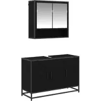 vidaXL Badkamermeubel Set 2 st Zwart Eiken 90 x 33 x 60 cm