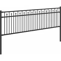 vidaXL Spike Hek BAARLO 200 x 110 cm Gepoedercoat staal Zwart