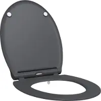 vidaXL Toiletbril Antraciet 45,5 x 37,5 x 3,8 cm Duroplast