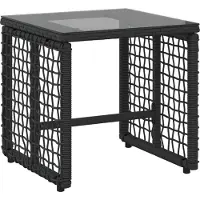vidaXL Buitenmeubels set 3 st Zwart en Turkoois