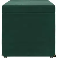 vidaXL Hocker, donkergroen, 61 x 41 x 40 cm, fluweel en constructiehout