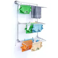 Foxydry Tower 108 cm - 3 droogrekken boven elkaar, inklapbaar en hoogte verstelbaar -bediening links- 108 x 52 x 137 cm