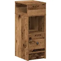 vidaXL Nachtkastje met lade 25x31x66 cm oud houtkleurig