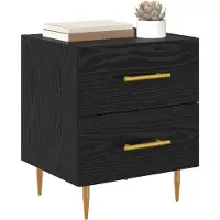vidaXL Nachtkastje 2 st Zwart Eiken 40 x 35 x 47,5 cm Bewerkt hout