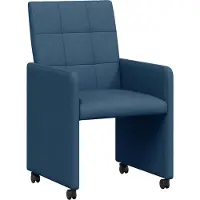 vidaXL Eetkamerstoelen met wielen 2 st Stof Blauw 58 x 65 x 94 cm