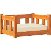 vidaXL - Hondenbed - 55 - x - 45 - x - 28 - cm - Massief - grenenhout - Wasbruin