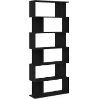 vidaXL Boekenkast Zwart Eiken 80x24x190,5 cm Engineered Wood
