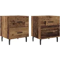 vidaXL Nachtkastje 2 st Oudhout 40 x 35 x 47,5 cm Bewerkt hout