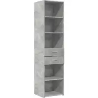 vidaXL Hoge kast 45x42,5x185 cm bewerkt hout betongrijs